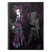 ヒースのゴシック様式ピンクの花の妖精のノート ノートブック (正面)