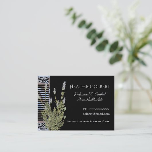 ヒースのプロフェッショナルを信頼している介護者 名刺 (スタンド正面)
