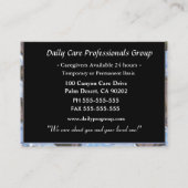 ヒースのプロフェッショナルを信頼している介護者 名刺 (裏面)