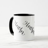 ヒースの一流の白黒マグ マグカップ (正面左)