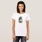 ヒースの円の上w/Blueの花の十字 Tシャツ (正面フル)