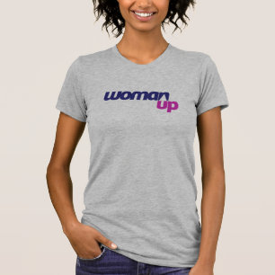 ヒースの灰色の服装のWomanUpのアメリカのTシャツ Tシャツ