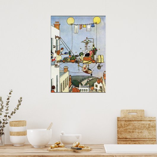 ヒースロビンソンイラストレーションホーム心地よいWヒース ポスター (キッチン)