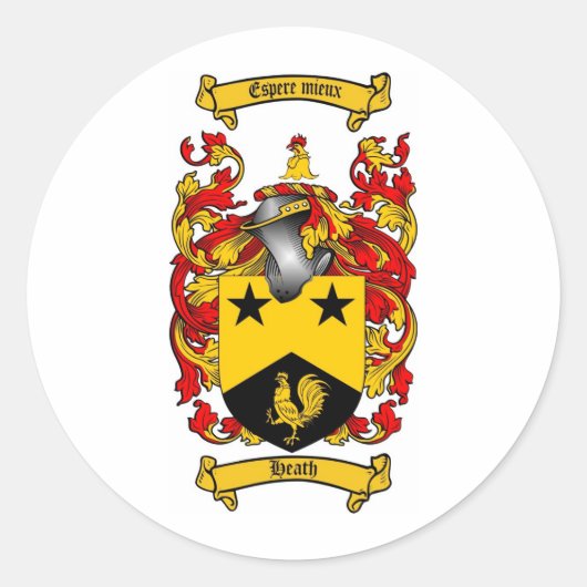 ヒース家紋 – ヒースコートオブアームズ ラウンドシール (正面)