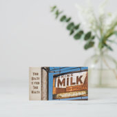 ヒース食品事業のレトロさびたミルクの看板 名刺 (スタンド正面)