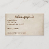 ヒース食品事業のレトロさびたミルクの看板 名刺 (裏面)