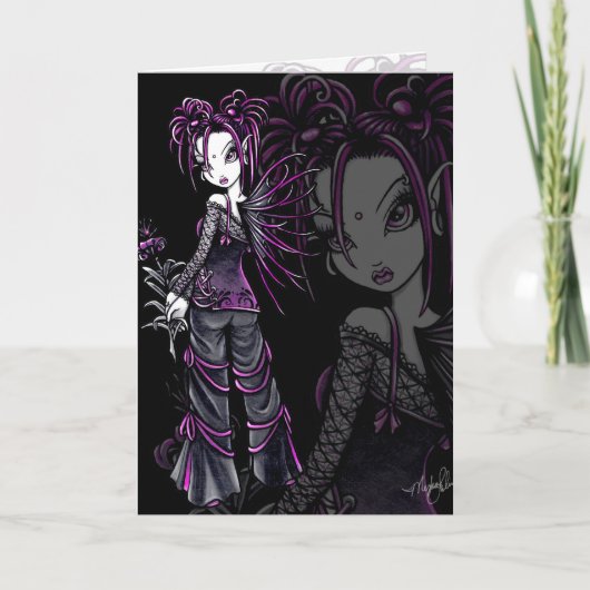 "ヒース"のピンクのバレンタインデーの花の妖精カード シーズンカード (正面)