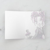 "ヒース"のピンクのバレンタインデーの花の妖精カード シーズンカード (内部)