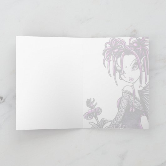 "ヒース"のピンクのバレンタインデーの花の妖精カード シーズンカード (内部)