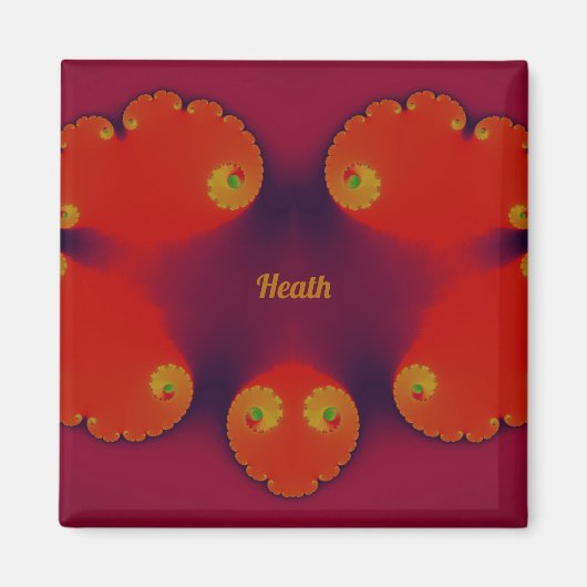 ヒース～赤い緋色の青と黄色のパターン～ マグネット (正面)