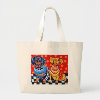 ヒースGallerによるダックスフント ラージトートバッグ