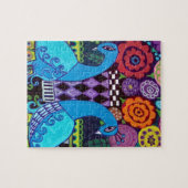 ヒースGallerによる花の芸術の孔雀 ジグソーパズル (横)