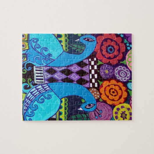 ヒースGallerによる花の芸術の孔雀 ジグソーパズル (横)