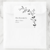 ヒーズお気に入りの蛇行つる植物結婚式の引き出物 スクエアシール (バッグ)