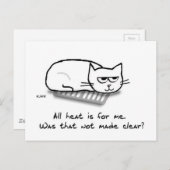 ヒーター換気口の猫 - 面白い猫のギフト ポストカード (正面/裏面)