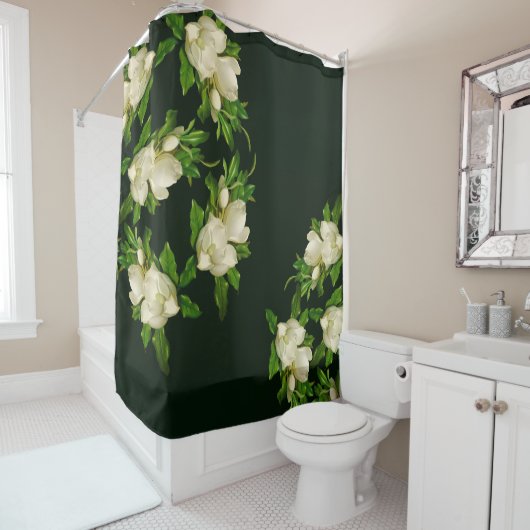 ヒードジャイアントマグノリアフラワーブラッサムシャワーカーテン シャワーカーテン (インサイチュ)