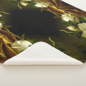 ヒードマグノリアフラワー金ゴールドベルベットシャーパブランケット シェルパブランケット (3/4)