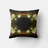 ヒードマグノリアフラワー金ゴールドベルベット装飾用クッション クッション (裏面)