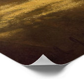 ヒード – 金ゴールド布の花瓶に日本の赤いバラ ポスター (角)