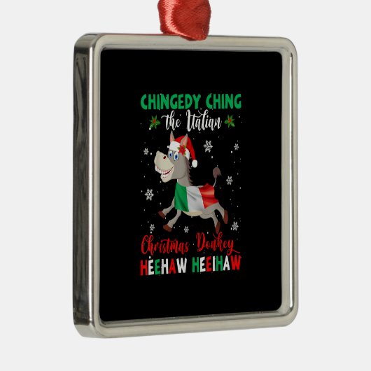 ヒーハウザクリスマスドンキー|ドンキー好きの贈り物 メタルオーナメント (右)