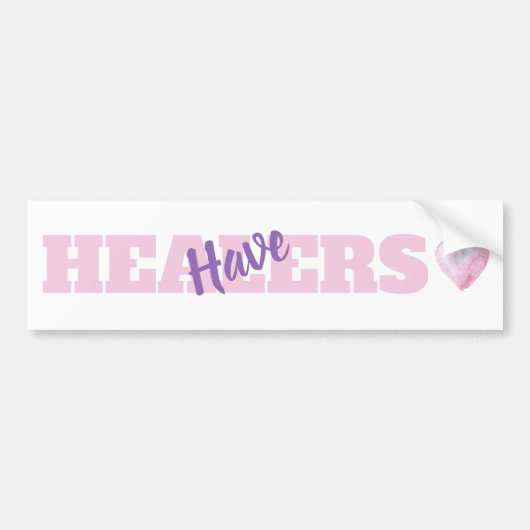 *~*ヒーラーに水彩ハート霊気修復 バンパーステッカー (正面)