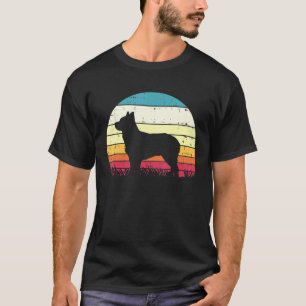 ヒーラーサンセットレトロ動物ペットオーストラリアン・キャトル・ドッグD Tシャツ
