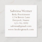 ヒーラーズハンド先住民アメリカンシンボル スクエア名刺 (裏面)