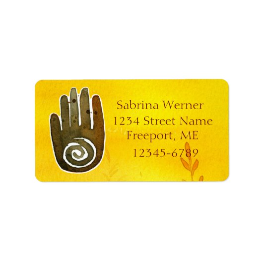 ヒーラーズハンド先住民アメリカンペトログリフ記号 ラベル (正面)