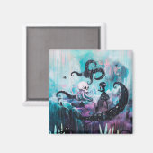 ヒーラータコスカルマジカルウィッチーゴシックAIアート マグネット (正面/裏面)