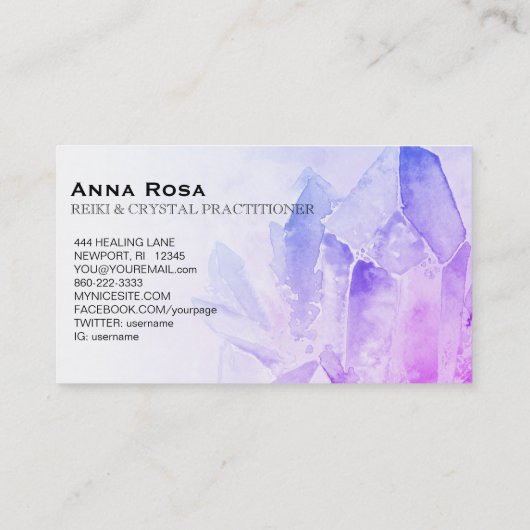 ～ヒーラーマッサージ霊気アメジストクリスタルヨガ 名刺 (裏面)