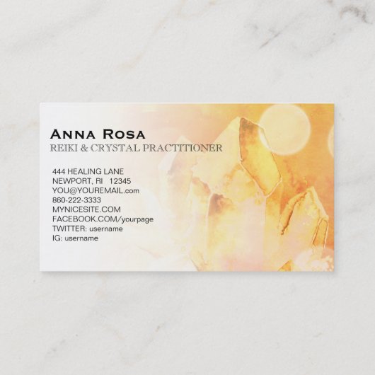 ~ヒーラーマッサージ霊気シトリンクリスタルヨガ 名刺 (裏面)