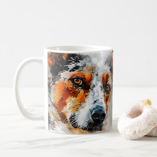 ヒーラー犬ママ コーヒーマグカップ (ドーナツ)
