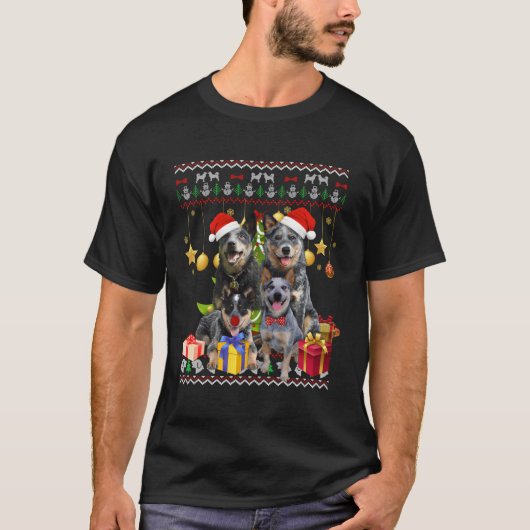 ヒーラー醜いクリスマスセーターSanta Hat Gift Tシャツ (正面)
