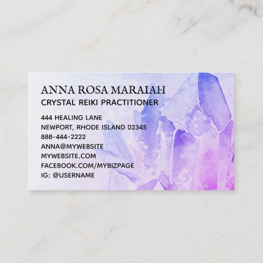 *~*ヒーラー霊気クリスタルヒーラーヨガアメジスト 名刺 (裏面)