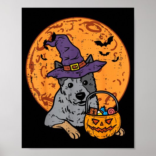 ヒーラー魔女帽子月ジャックオランタン ハロウィン ポスター (正面)