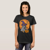 ヒーラー魔女帽子月ジャックオランタン ハロウィン Tシャツ (正面フル)