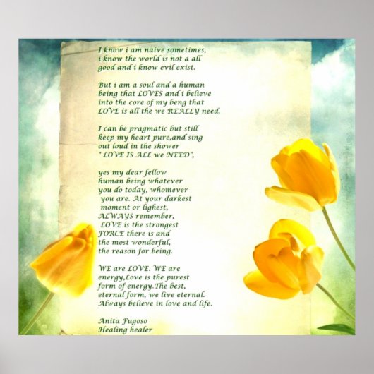 ヒーラー・アニタ・フゴソのヴィンテージ紙愛に関する手紙 ポスター (正面)