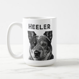 ヒーラー(ブルーヒーラー犬)クローズアップ コーヒーマグカップ