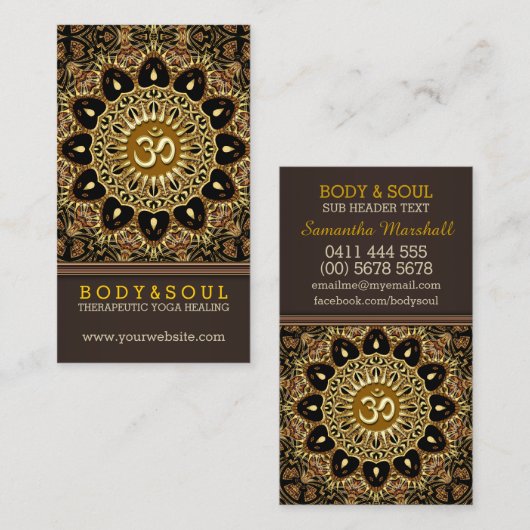 ヒーリングアースろうけつ染めヨガビジネスカード 名刺 (正面/裏面)