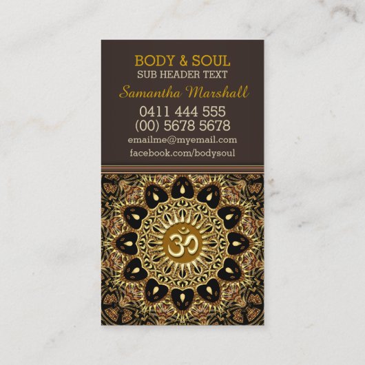 ヒーリングアースろうけつ染めヨガビジネスカード 名刺 (裏面)