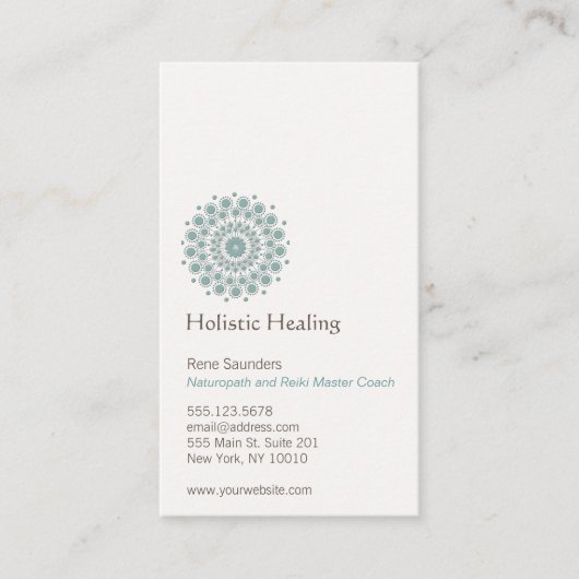 ヒーリングアーツと自然治癒サークルロゴ 名刺 (正面)