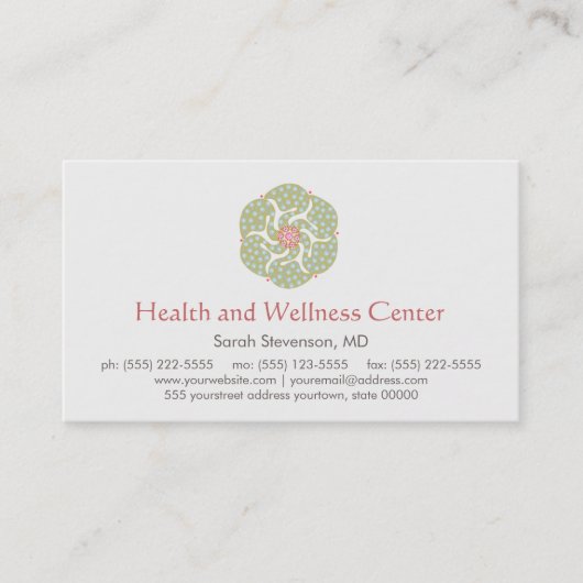 ヒーリングアーツヘルス&ウェルネスビジネスカード 名刺 (正面)