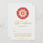 ヒーリングアーツレッドロータスフラワーギフト券 (正面/裏面)