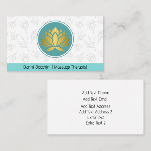 ヒーリングアーツ/マッサージ/ウェルネス/ヨガビジネスカード 名刺 (正面/裏面)