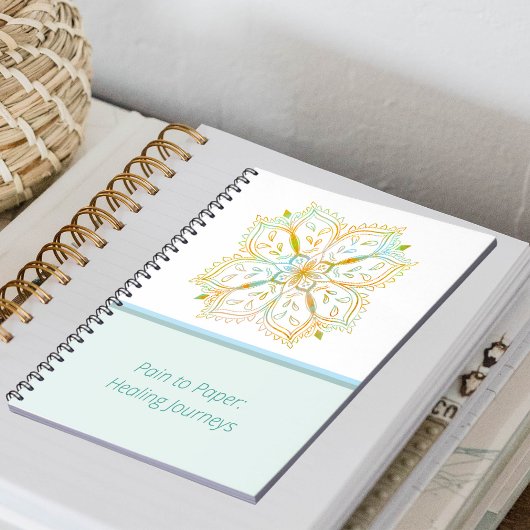 ヒーリングエレガントジャーニー金ゴールドマンダラフラワー ノートブック