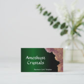 ヒーリングクォーツアメジスト結晶 名刺 (スタンド正面)