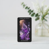 ヒーリングクリスタルパープルクリスタルアメジスト 名刺 (スタンド正面)