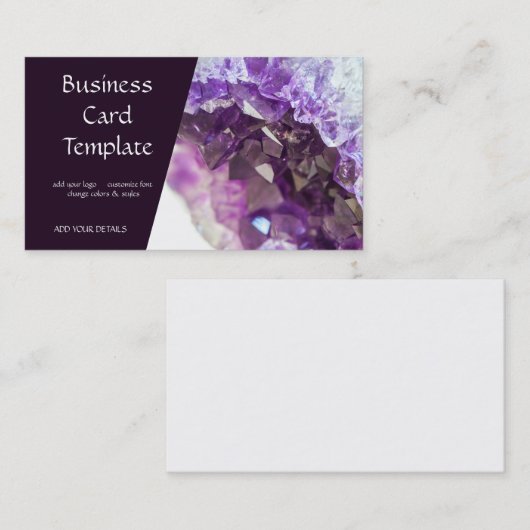 ヒーリングストーンズアメジスト名刺 名刺 (正面/裏面)
