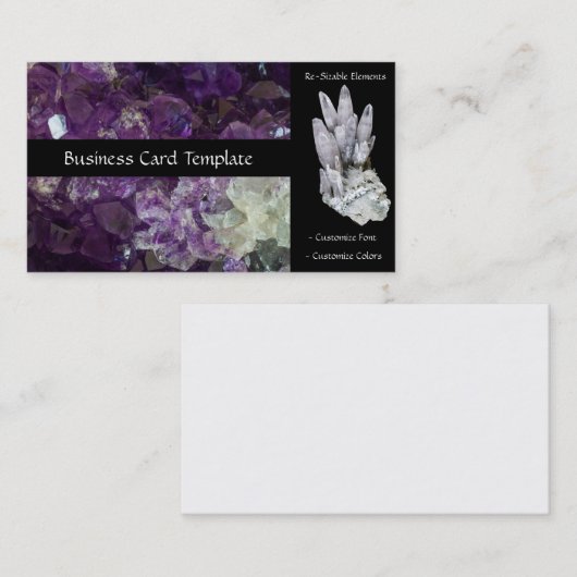 ヒーリングストーンズアメジスト結晶 名刺 (正面/裏面)