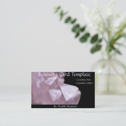ヒーリングストーンズエネルギーバラ石英 名刺 (スタンド正面)